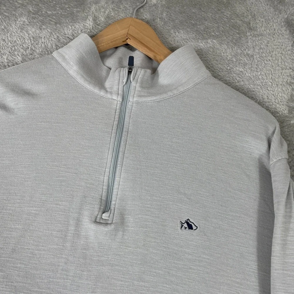 Fish Hippie Co Quarter Zip Pullover Mens Large Gray Waterside Original Coastal